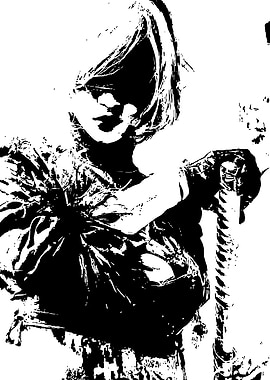 Monochrome Portrait with Staff