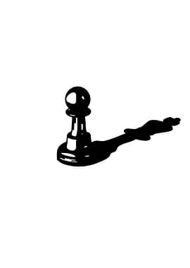 Black Chess Pawn with Shadow
