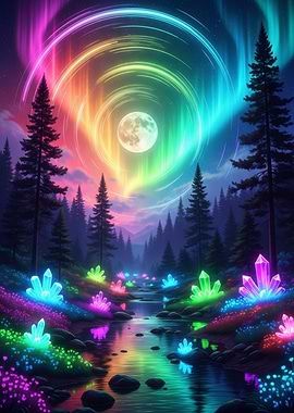 Rainbow Aurora Borealis over Crystal River