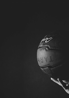 Monochrome Basketball Close-Up