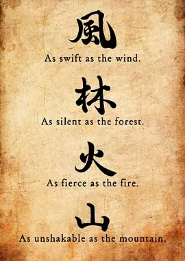 Four Elements Calligraphy Art