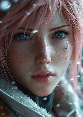 Lightning Farron Close-Up Portrait in Snow