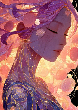 Floral Woman Portrait