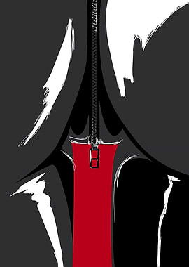 Abstract Zipper on red