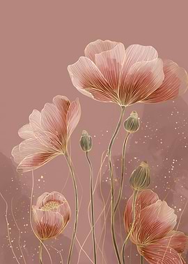 Dusty Rose Poppies