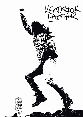 Kendrick Lamar Black and White Silhouette