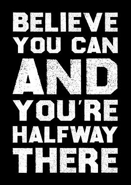 Believe You Can Quote Print Motivational Wall Art for Office