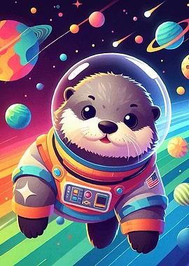 Otter Astronaut Space