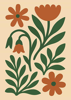 Floral Illustration with Earthy Tones