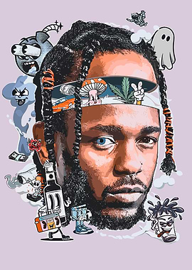 Kendrick Lamar Cartoon Portrait