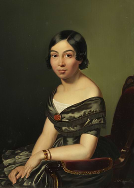 Portrait of a Woman in Green Dress