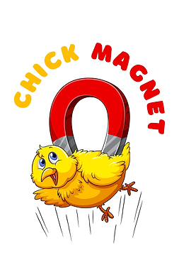 Chick Magnet Cartoon Illustration