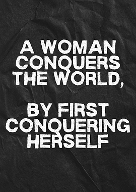 Inspirational Woman Quote on Black Texture