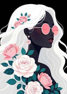 Rose Tinted Glasses - Black woman