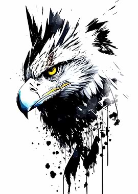 Eagle Head Watercolor Illustration