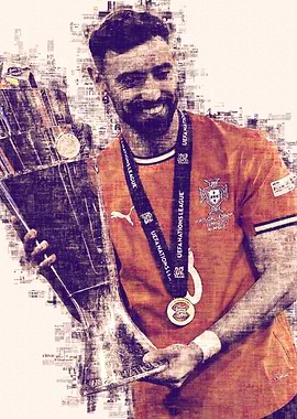 Bruno Fernandes with UEFA Nations League Trophy