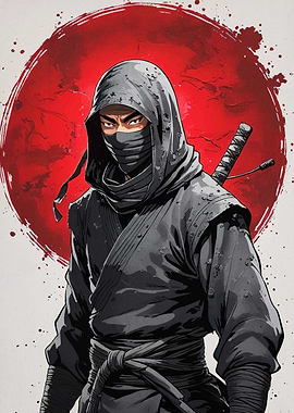 Hooded Ninja Red Sun