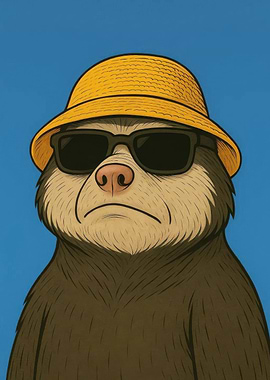 Cool Bear with Sunglasses and Hat