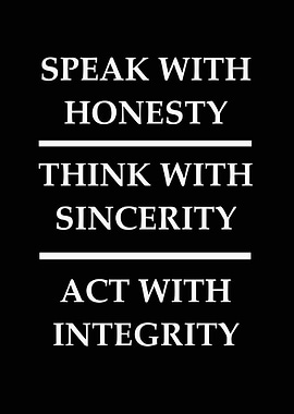 Honesty, Sincerity, Integrity Text Art