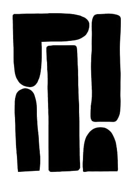 Abstract Black Shapes on White