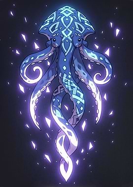 Mystical Glowing Octopus