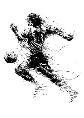 Abstract Soccer Player Illustration