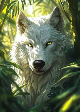 White Wolf fox in Jungle