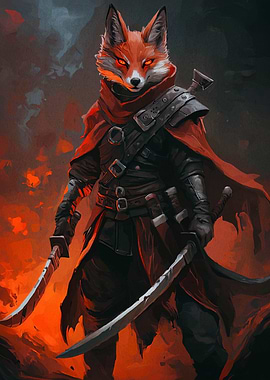 Fox Warrior with Swords