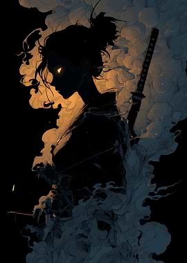 Dark Samurai Glowing Eyes