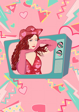 Retro Chappell Roan with Hearts