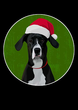 Dog with Santa Hat Portrait