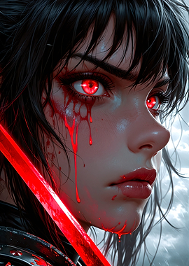 Red-Eyed Warrior with Bloody Tears
