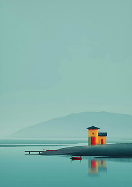 Minimalist Coastal House with Boats