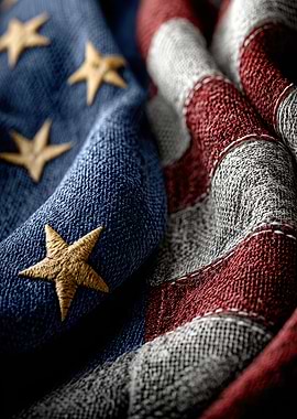 American Flag Fabric Close-Up