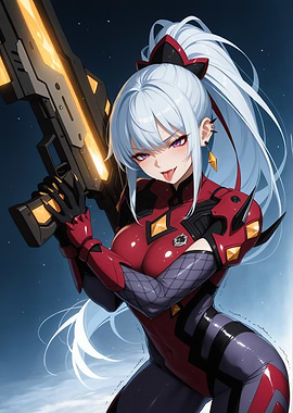 Anime Girl with Futuristic Gun