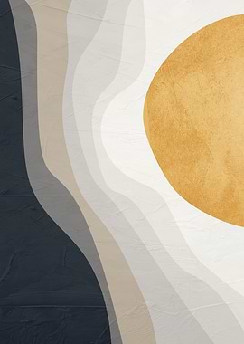 Abstract Waves and Sun Art