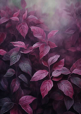 Burgundy Botanical Painting