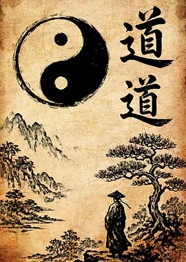 Yin Yang Taoist Landscape Art