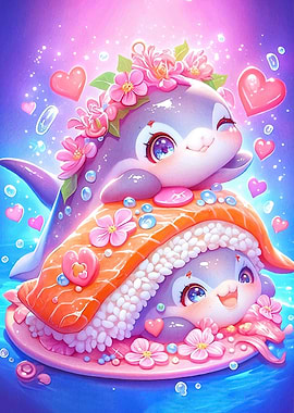 Dolphin Sushi Stack Flowers