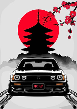 Black Car Japanese Art