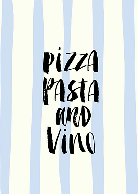 Pizza Pasta and Vino Text Art