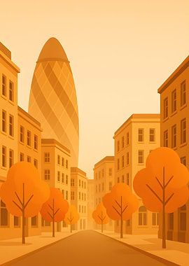 London Cityscape with Gherkin Building