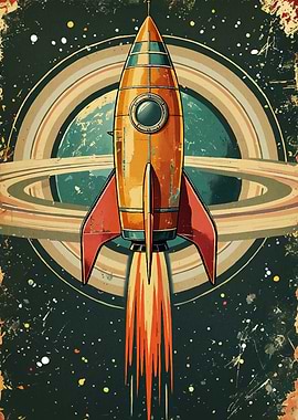 Retro Rocket Launching Space