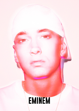 Y2K Eminem Portrait with Pink and White Filter