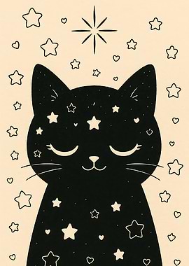Celestial Cat Illustration