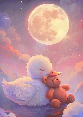 Duck Teddy Bear Moon
