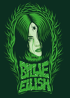 Billie Eilish Green Portrait