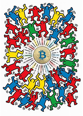 Bitcoin Haring Style Art