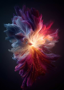 Colorful Abstract Explosion on Dark Background