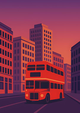 Red Double Decker Bus in Cityscape